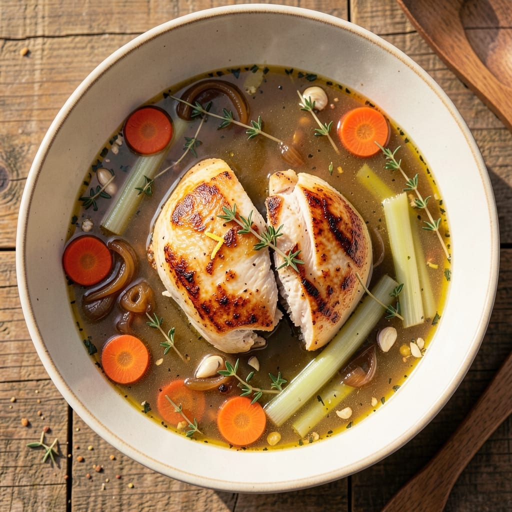 Alix Earle's Chicken Soup Recipe: Herbal Infusion with Toasted Bread Crunch