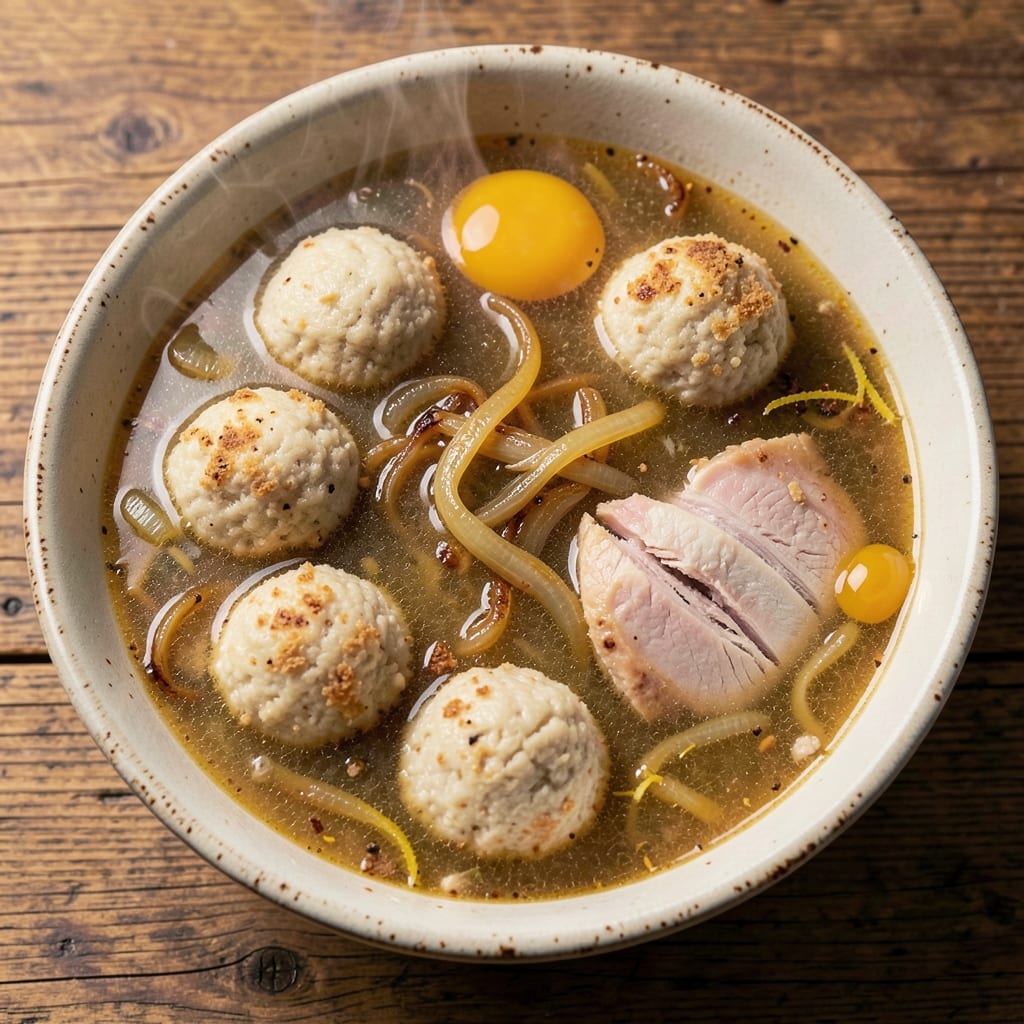 2nd Ave Deli Matzo Ball Soup Recipe: Crispy Matzo Shells and Rich Chicken Broth