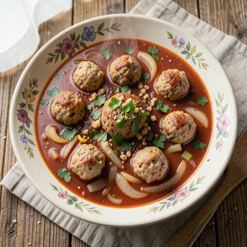Albondigas Soup Recipe With Ground Turkey: Herb-Packed Meatballs in Silky Tomato Broth