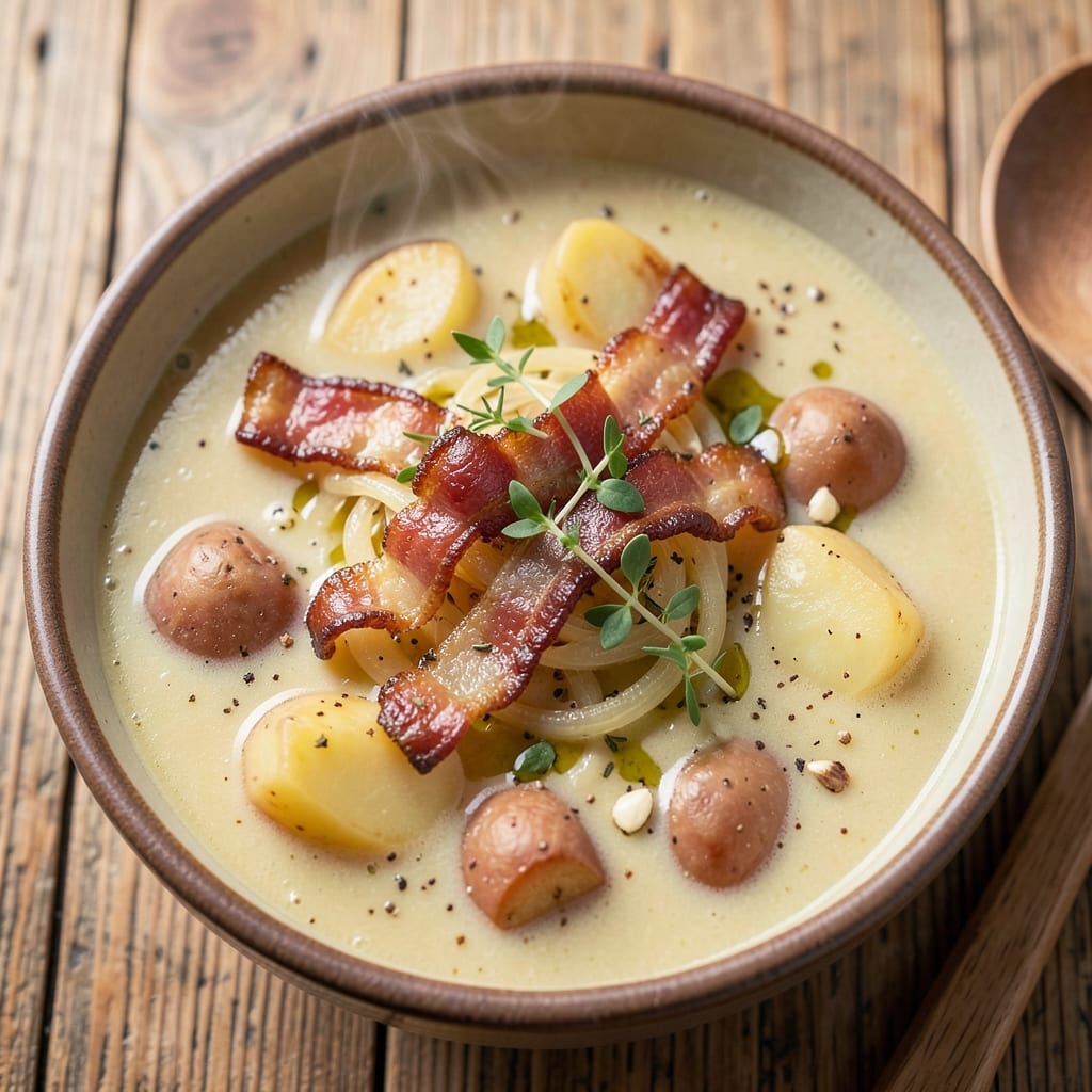 Allison's Potato Soup Recipe: Velvety Creaminess With Crispy Bacon Topping