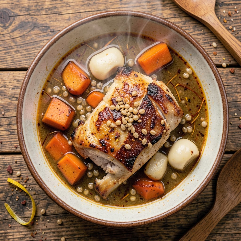 Aguadito Soup Recipe: Toasted Barley and Saffron Crunch Fusion