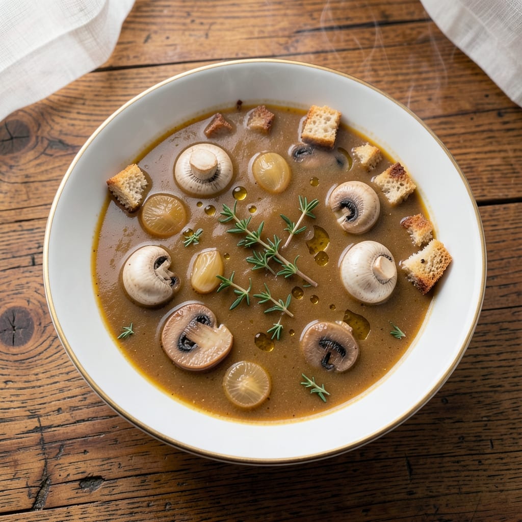 5 Star Mushroom Soup Recipe: Earthy Umami Richness with Toasted Garlic Crunch