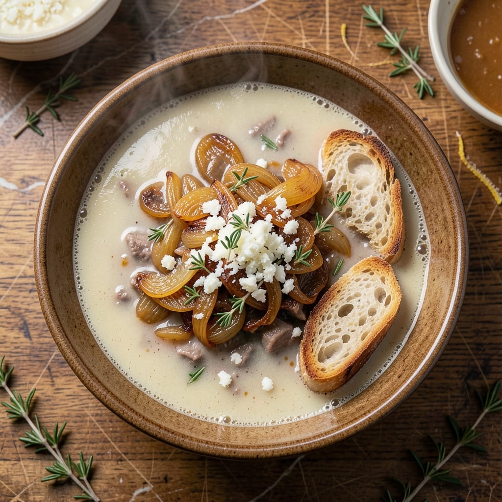 All-Day French Onion Soup Recipe: Caramelized Onions and Gruyère Crisp