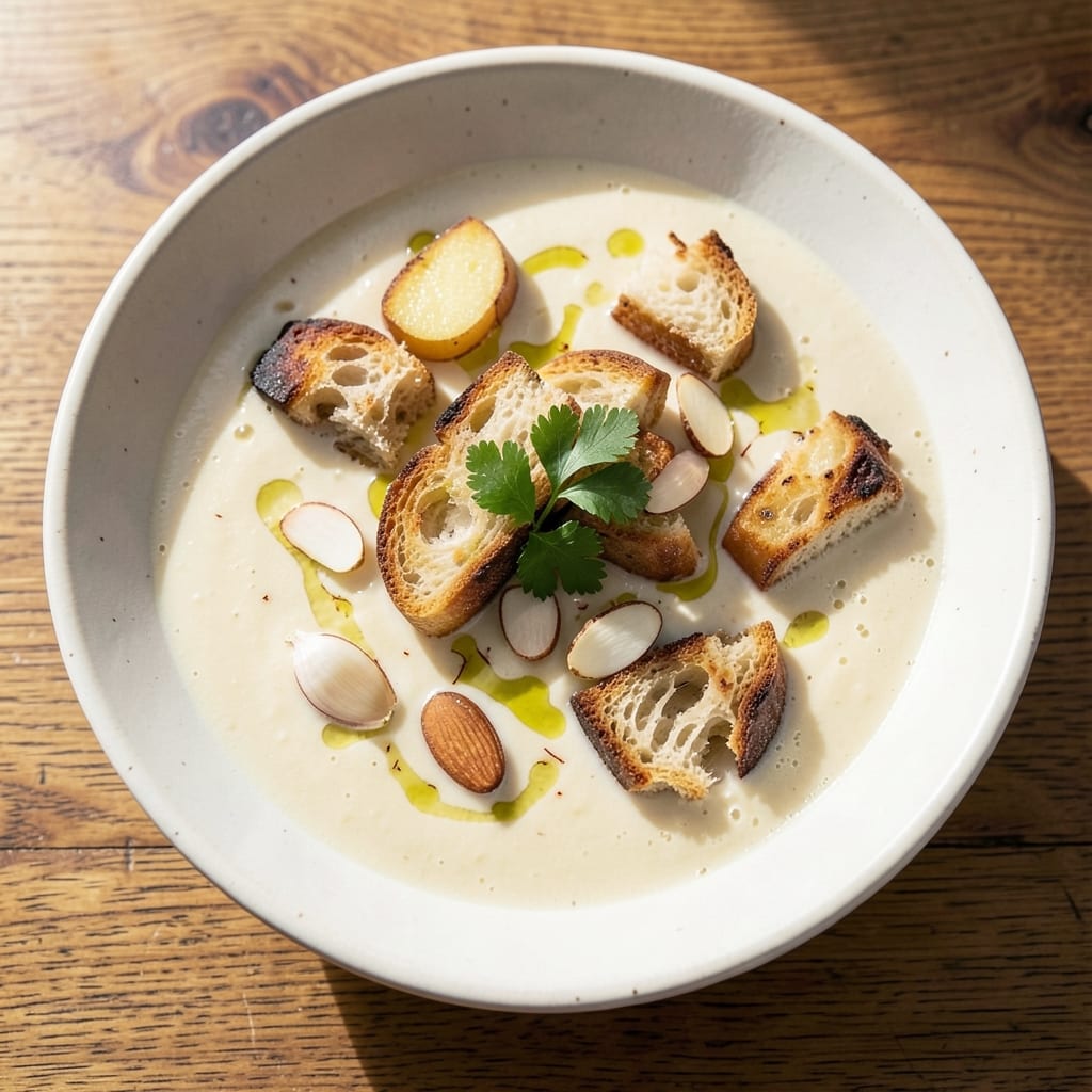 Ajo Blanco Soup Recipe: Almond-Creamed Garlic Saffron Delight