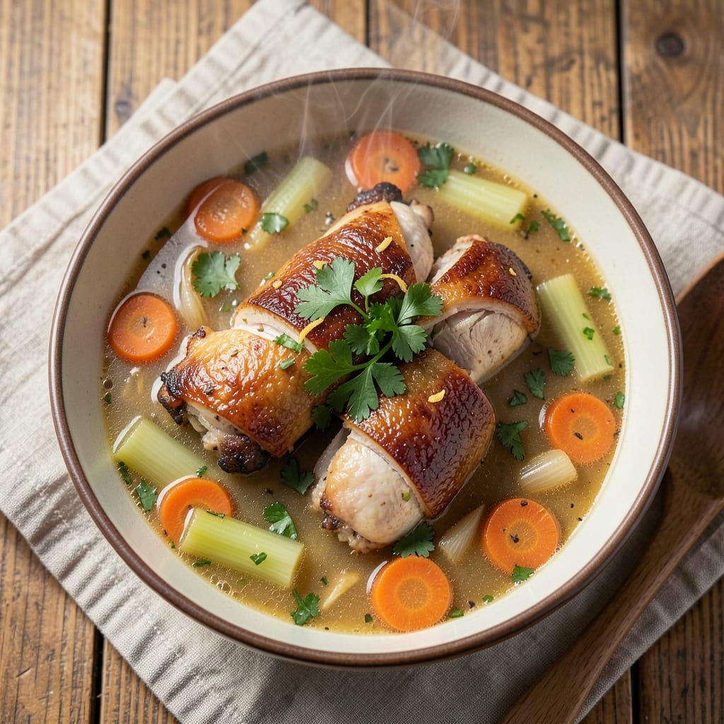 ABC Chicken Soup Recipe: Herbal Clarity with Shredded Chicken Comfort