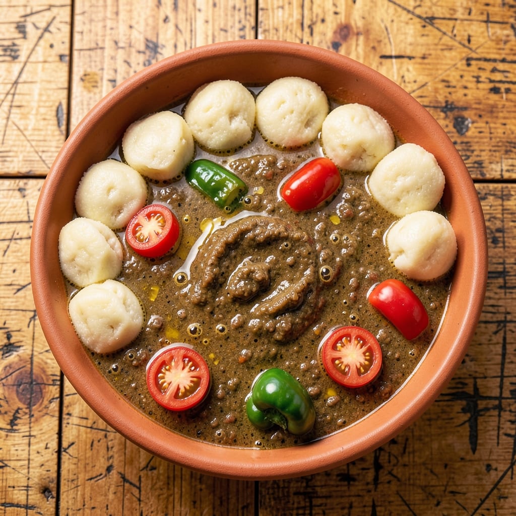 African Egusi Soup and Fufu Recipe: Nutty Seed and Cassava Harmony