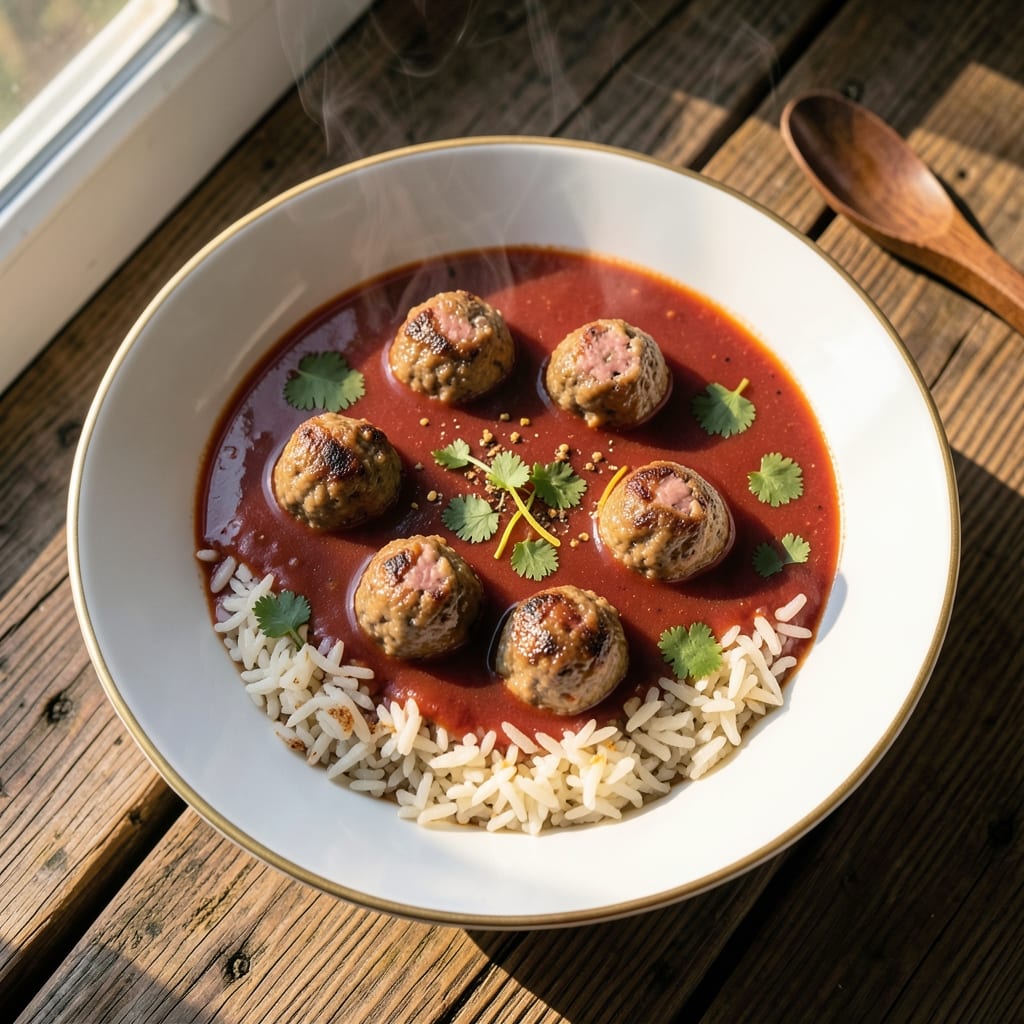 Albondigas Soup Recipe with Rice: Spiced Meatballs in Tomato-Basil Broth Over Fluffy Grains