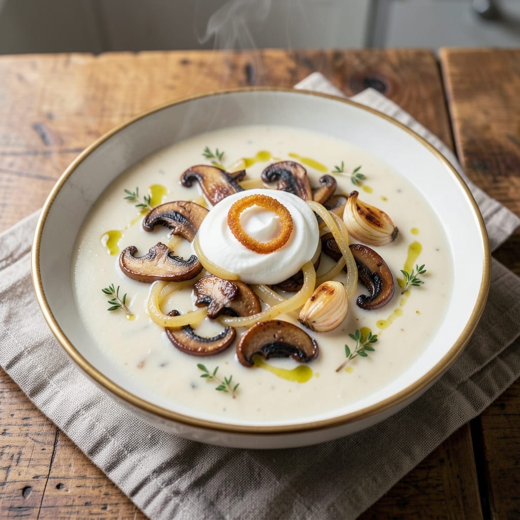 Alton Brown's Mushroom Soup Recipe: Earthy Depth With Toasted Garlic Crunch