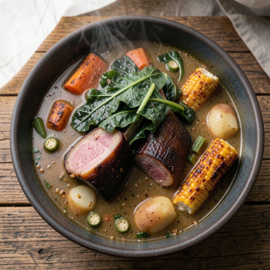 African American Vegetable Soup Recipe: Collard Green Legacy With Smoky Ham Essence