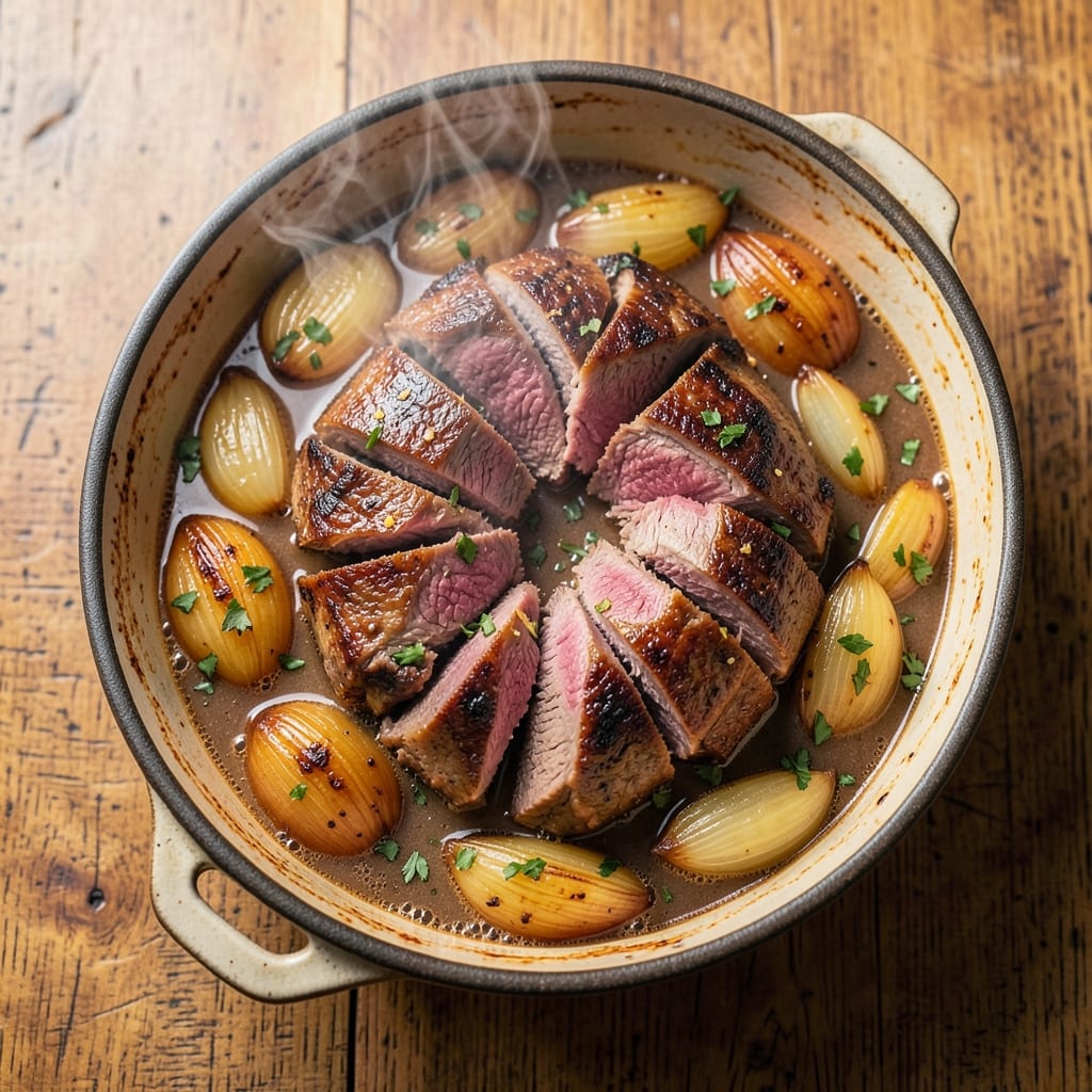 4-Ingredient Onion Soup Pot Roast Recipe: Slow-Braised Tender Meat with Caramelized Onion Crust