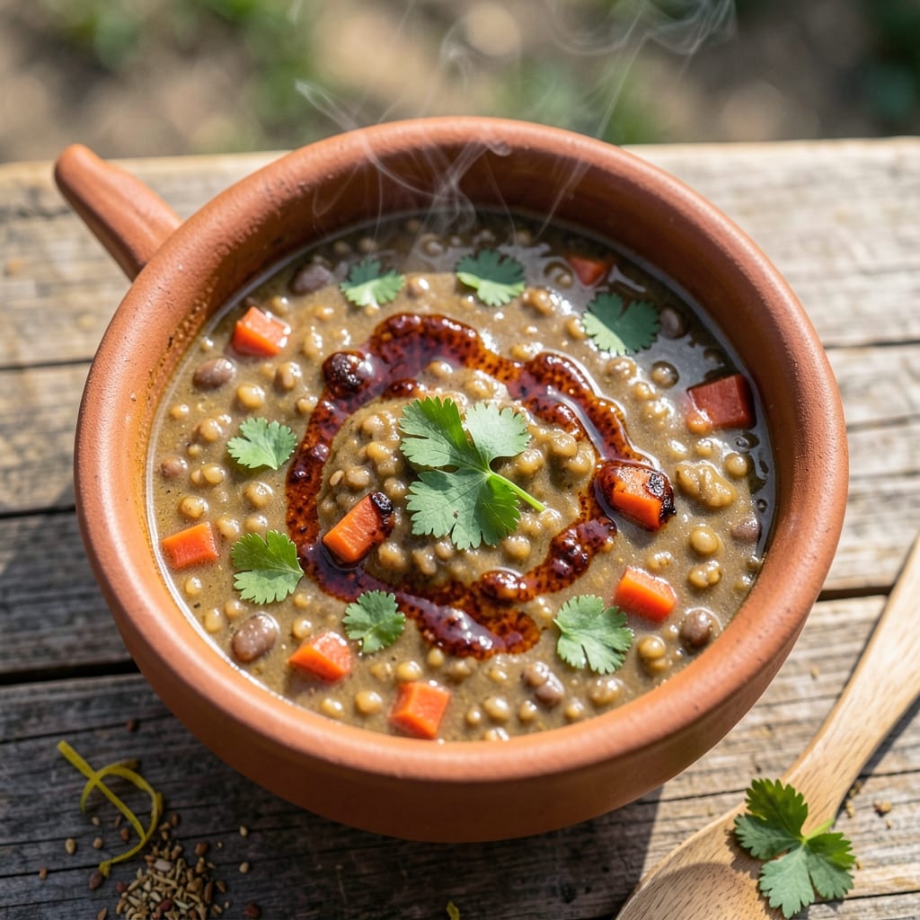 Algerian Lentil Soup Recipe: Harissa-Kissed Spice and Barley Crunch Fusion