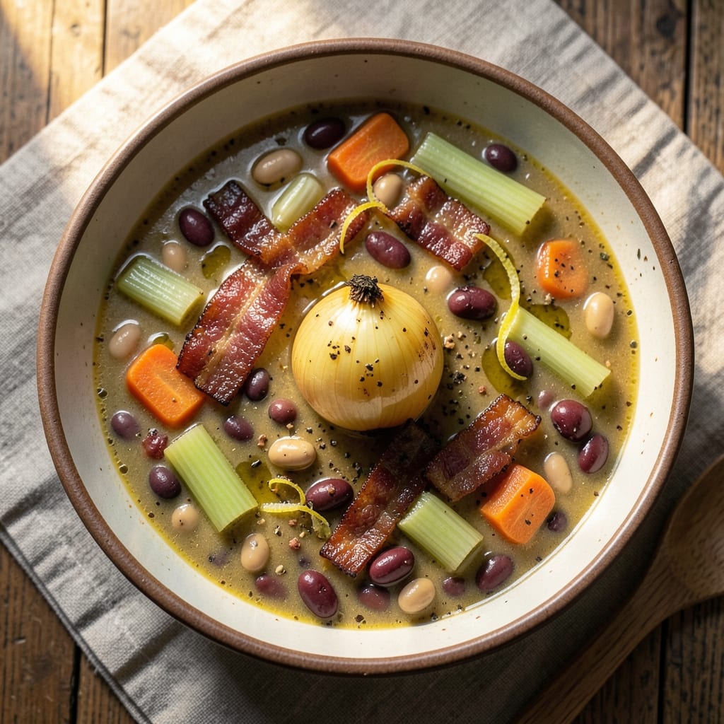 15 Bean Soup Recipe with Bacon: Smoky Bacon Crunch and Pantry Staple Richness