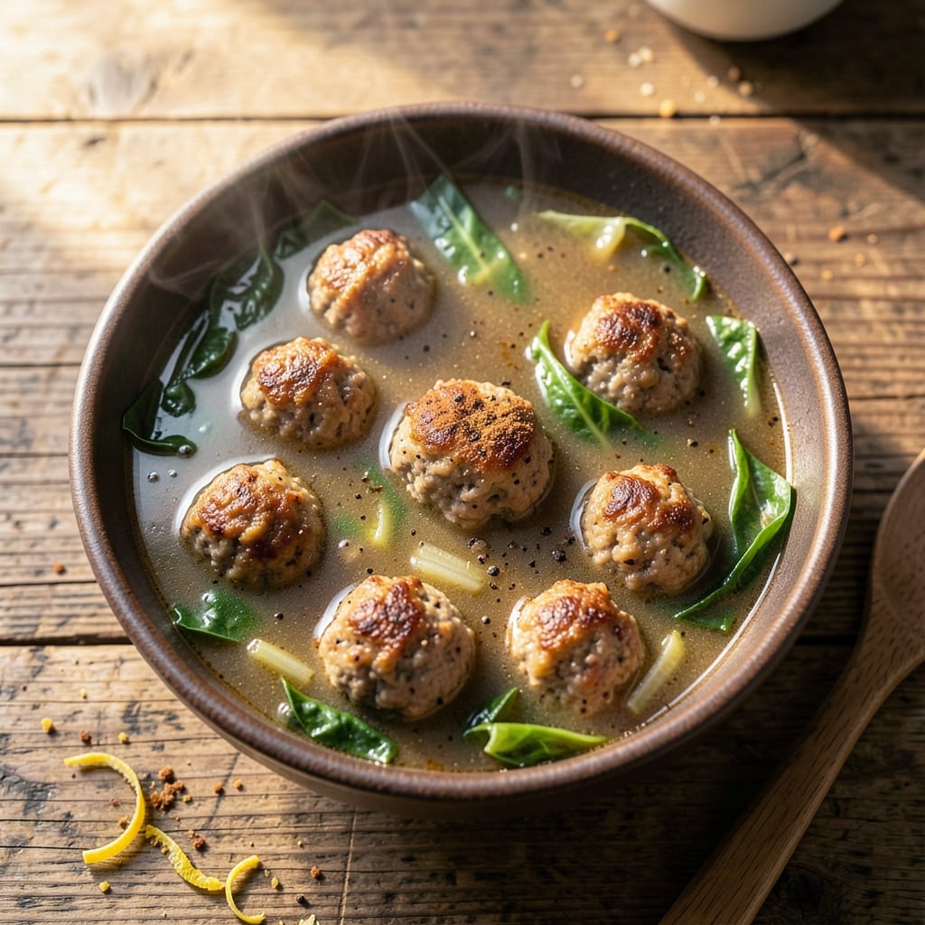 Albondigas Soup Recipe with Cabbage: Spiced Meatballs in Herbed Tomato Broth
