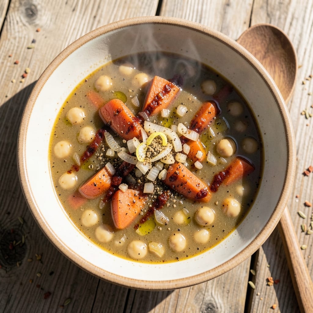Algerian Soup Recipe: Harissa-Infused Carrot and Chickpea Simmer